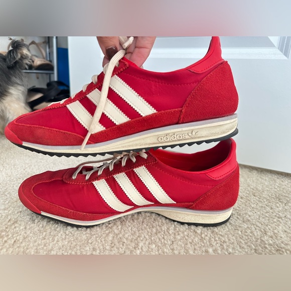adidas Red and White Women's Shoes - Picture 4 of 5